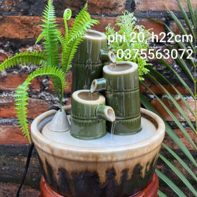 Đài phun nước- Thác phong thủy gốm sứ Bát tràng