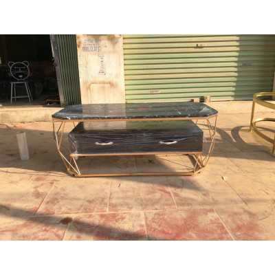 Bàn trà kim loại mặt đá BTMSF6 Juno Sofa có ngắn kéo thông minh, tiện lợi