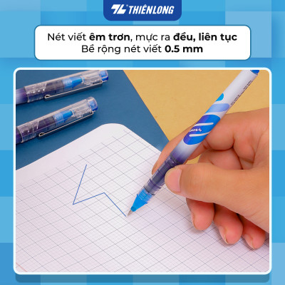 Combo 5/10/20 Bút lông bi - Rollerball Pen Thiên Long RB-007 - Công nghệ Free Ink System
