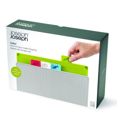 Joseph Joseph - Bộ thớt cao cấp Index Chopping Board Set Regular Silver 601312