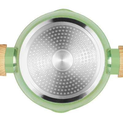 Bộ 3 nồi đúc men đá ceramic Size 16/20/24cm 10 lớp chống dính, miệng rót Green Cook GCS231 sử dụng được các loại bếp-Hàng chính hãng