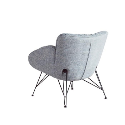 Ghế thư giãn nỉ êm ái cho đọc sách, Ghế sofa đơn chân kim loại hiện đại