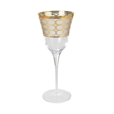 Set 6 ly pha lê GA VEMA mạ vàng 24k nhập khẩu ITALY Julia Rosenthal Gold  Italy CRISTAL 6614 