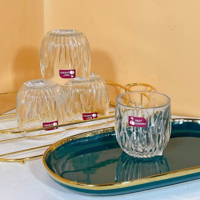 Bộ Cốc Thủy Tinh Thương hiệu GOSU Model XM21B Màu Trắng Cao Cấp Sáng Đẹp Sang Trọng