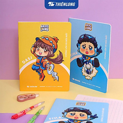 Tập học sinh chống lóa 48 trang 4 ô ly vuông 2.5mm 100gsm Thiên Long NB-115/AK - Phiên bản Akooland - Mẫu ngẫu nhiên