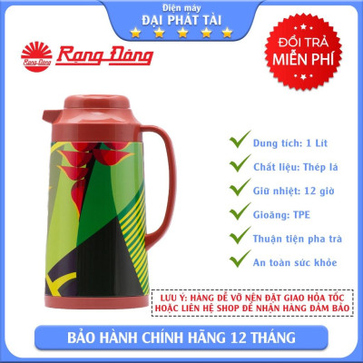 Phích đựng nước nóng INOX Rang Đông 1040 TS 1lít màu ngẫu nhiên