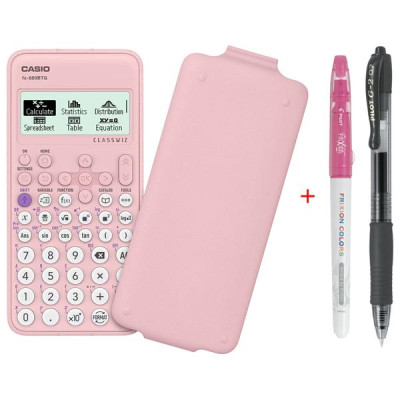 Máy Tính Casio FX-880BTG - Màu Hồng + Bút Frixion Colors và G2 (Màu Mực Ngẫu Nhiên)