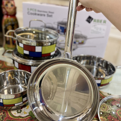 Bộ nồi inox 5 món Langmaster hàng chính hãng bảo hành 12 tháng.