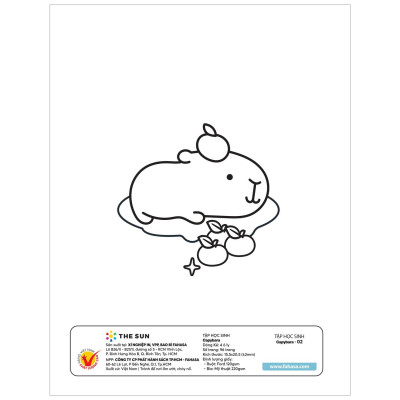 Tập Học Sinh Tô Màu Capybara - Bìa Kiếng - 4 Ô Ly - 96 Trang 100gsm - The Sun (Mẫu Bìa Giao Ngẫu Nhiên)
