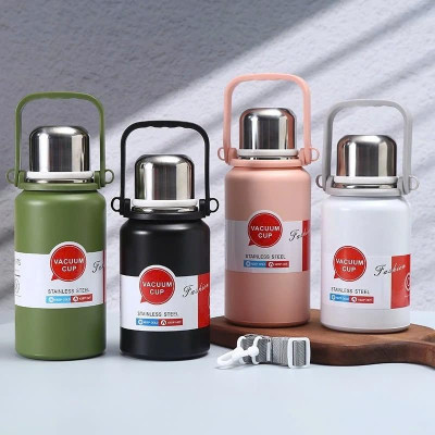 Bình Giữ Nhiệt Cup Inox 316 Nắp Kèm Cốc Có Tấm Lọc Trà, Tay Cầm Tiện Lợi - giao mầu ngẫu nhiên