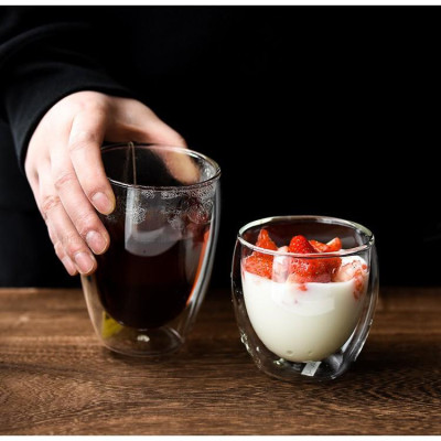  Combo 3 cốc 2 lớp 250-350-450ml, cốc thủy tinh chịu nhiệt cao cấp, cốc sinh tố