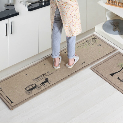 Bộ 2 thảm trải sàn nhà bếp mẫu mới cao cấp đế cao su chống trơn trượt tiện dụng - giao họa tiết và màu sắc ngẫu nhiên