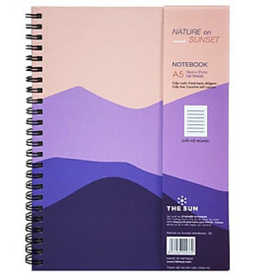 Sổ Lò Xo A5 - Kẻ Ngang 160 Trang 80gsm - Nature On Sunset - The Sun 02