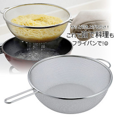 Vợt inox trụng mì, hủ tiếu Pearl Metal Ø26-28cm - Hàng nội địa Nhật Bản nhập khẩu chính hãng