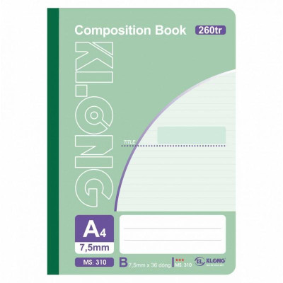 Sổ may 260tr A4 58/88 Compostion Book; MS: 310