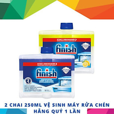 [HCM Hỏa Tốc] Chai 250ml dung dịch vệ sinh sạch sâu cặn bẩn máy rửa chén Finish (EU-Đức) – (Khuyên dùng 3 tháng 1 lần).