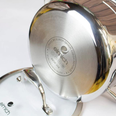 Bộ Inox cao cấp 3 lớp đáy liền Elmich Trimax XS EL-3743 size 16, 20, 24cm