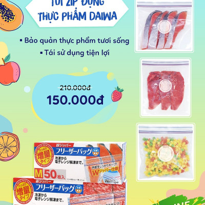 Hộp Túi Zip đựng Thực Phẩm Nhật Bản Daiwa Yamato Bussan Không Mùi, Ngăn Chặn Không Khí và Vi Khuẩn, An Toàn Vệ Sinh Thực Phẩm