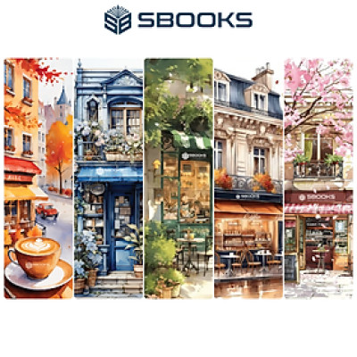 5 Cái Bookmark Kẹp Sách, Dấu Trang Hoạ Tiết Phong Cảnh Quán Cafe 4 Mùa - SBOOKS