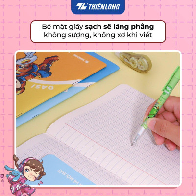 Tập học sinh chống lóa 48 trang 4 ô ly vuông 2.5mm 100gsm Thiên Long NB-115/AK - Phiên bản Akooland - Mẫu ngẫu nhiên