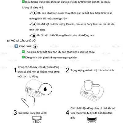 Cân điện tử Felicita Arc cho pha chế cà phê espresso đồ uống có đếm giờ pin sạc