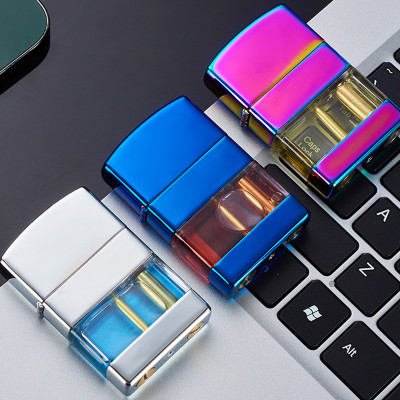 Vỏ Hột Quẹt Bật Lửa Xăng Đá Y168 Thiết Kế Lộ Thiên Nhìn Rõ Lượng Nhiên Liệu Bên Trong - Nhiều Màu