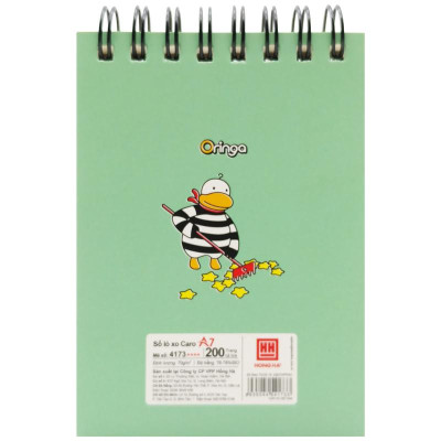 Sổ Lò Xo Oringa A7 Kẻ Ô Vuông 200 Trang 70gsm - Hồng Hà 4173 - Màu Xanh Lá