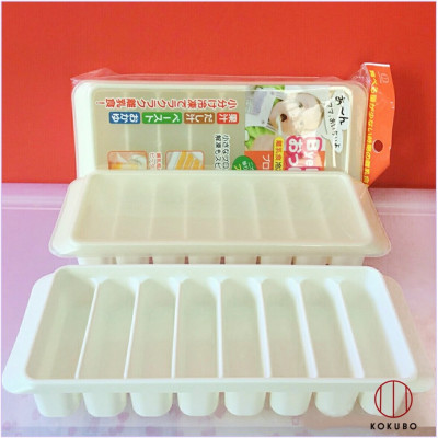 Combo khay trữ đồ ăn dặm cho bé Kokubo 8 ngăn + cốc nhựa nắp mềm dành cho bé - nội địa Nhật Bản