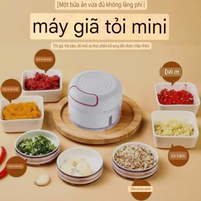 MÁY XAY TỎI GIA VỊ KÉO DÂY MINI THÔNG MINH