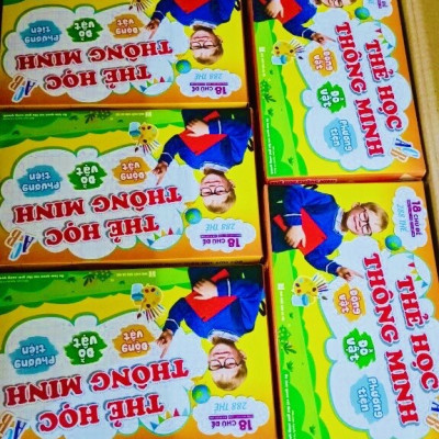 ￼Flash card A5 Khổ B- Thẻ học Thông Minh 18 chủ đề cho bé (Song ngữ Việt Anh)