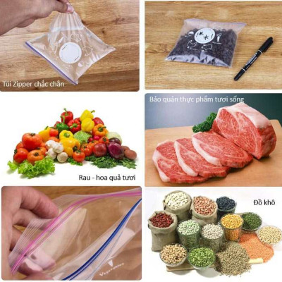 Set túi Zip đựng thực phẩm có khóa zip cao cấp tiện dụng ( có 3 SIZE ) - Hàng nội địa Nhật Bản.