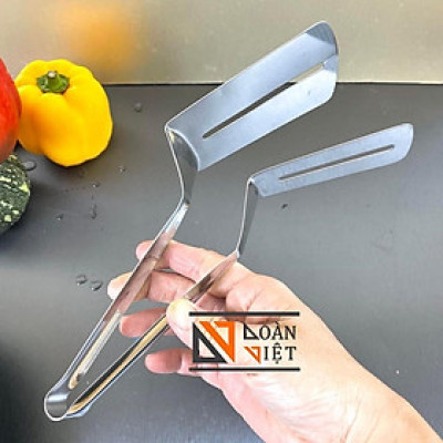 KẸP GẮP ĐA NĂNG, GẮP ĐỒ CHIÊN, THỰC PHẨM 26 cm. S.Phẩm có 2 mảnh giúp giữ cố định thực phẩm. Inox không rỉ, sáng bóng. C