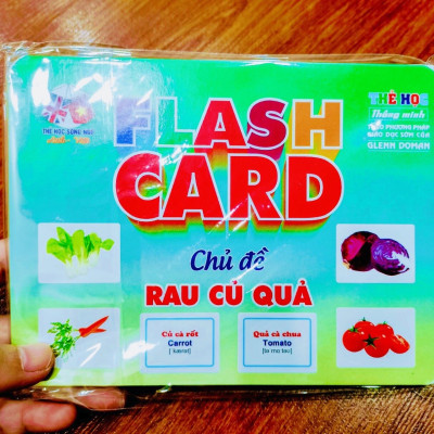 ￼Flash card A5 Khổ B- Thẻ học Thông Minh 18 chủ đề cho bé (Song ngữ Việt Anh)