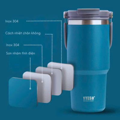 Cốc giữ nhiệt TYESO TS-8830 1200ml  bằng thép không gỉ 304 Giữ nhiệt 12 tiếng