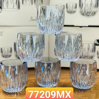 BỘ 6 CỐC THỦY TINH UỐNG NƯỚC, CÀ PHÊ CAO CẤP VÂN SÓNG DỌC - VD716