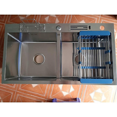 CHẬU RỬA CHÉN INOX 304 QK 81cm*48cm*23cm,CÓ VẮT DAO,ÚP THỚT,CHUẨN INOX 304