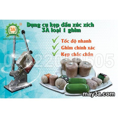 Dụng cụ kẹp đầu xúc xích 3A (dập 1 ghim) - Hàng Chính Hãng