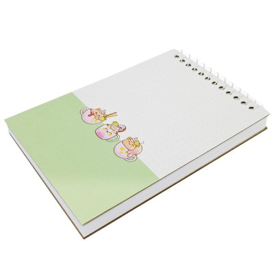 Sổ Lò Xo Teen Không Kẻ Có Chấm 80gsm - Cute Animals - The Sun 01 - Màu Xanh Lá