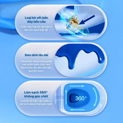 Combo 4 chai tẩy rửa bồn cầu TopGia 500ml, kháng khuẩn, khử mùi hôi, tẩy sạch vết bẩn hiệu quả.