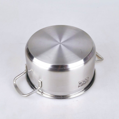 [Hàng chính hãng] Bộ 3 nồi inox đáy từ 3 lớp Greencook GCS06 dùng được trên mọi loại bếp, quai cách nhiệt size 16/20/24cm