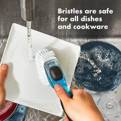 Dụng cụ cọ rửa bát kèm bình đựng xà phòng Oxo