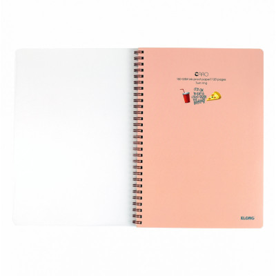 Vở lò xo kép Caro B5 bìa nhựa Klong- 120 trang; MS: 575 - Hồng