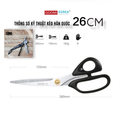 Kéo Hàn Quốc GGOMI Nhà Bếp Cắt Gà Cắt Đồ Đa Năng ( Tặng Khui 3 in 1 )