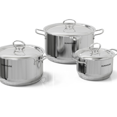 Bộ Nồi Inox 304 5 Đáy Sunhouse SHG503 - Hàng chính hãng (Chỉ giao HCM) 