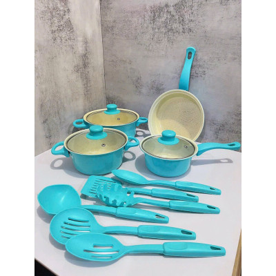 Bộ Nồi Và Chảo Chống Dính 13 Món Nấu Ăn Cho Nhà Bếp Quà Tặng Cho Bạn Bè Và Gia Đình - Bộ Nồi 13 Chi Tiết - HÀNG CHÍNH HÃNG MINIIN