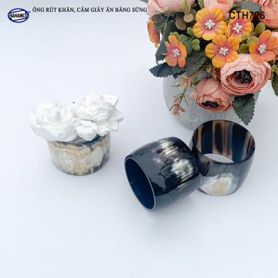 Ống rút khăn ăn, cắm giấy ăn decor bằng sừng - theo phong cách phương tây - CTH726