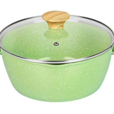 Bộ 3 nồi đúc men đá ceramic Size 16/20/24cm 10 lớp chống dính, miệng rót Green Cook GCS231 sử dụng được các loại bếp-Hàng chính hãng