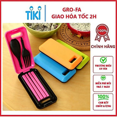 Bộ Đũa Muỗng Nỉa Gấp Gọn Văn Phòng Có Hộp Đựng - Hàng chính hãng (Giao màu ngẫu nhiên)