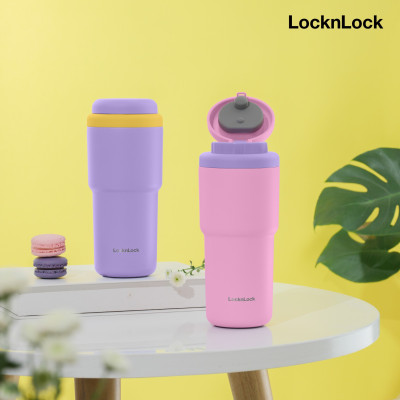 Ly giữ nhiệt LocknLock 480ml Daily Macaron Tumbler màu hồng LHC3292PIK, Hàng chính hãng thép không gỉ 316L - JoyMall