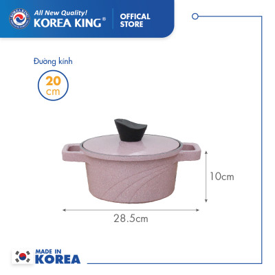 Bộ nồi hồng Levante đáy từ (Nồi, nắp bằng nhôm đúc, phủ men chống dính Ceramic, Ø20cm, 24cm,28cm)
